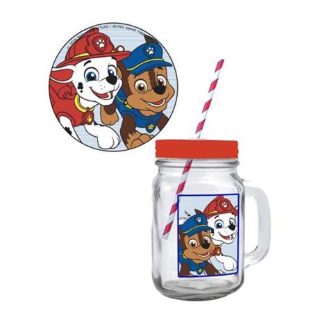 Paw Patrol 400ml Glass Mason Jar Tumbler & Coaster Set £8.49